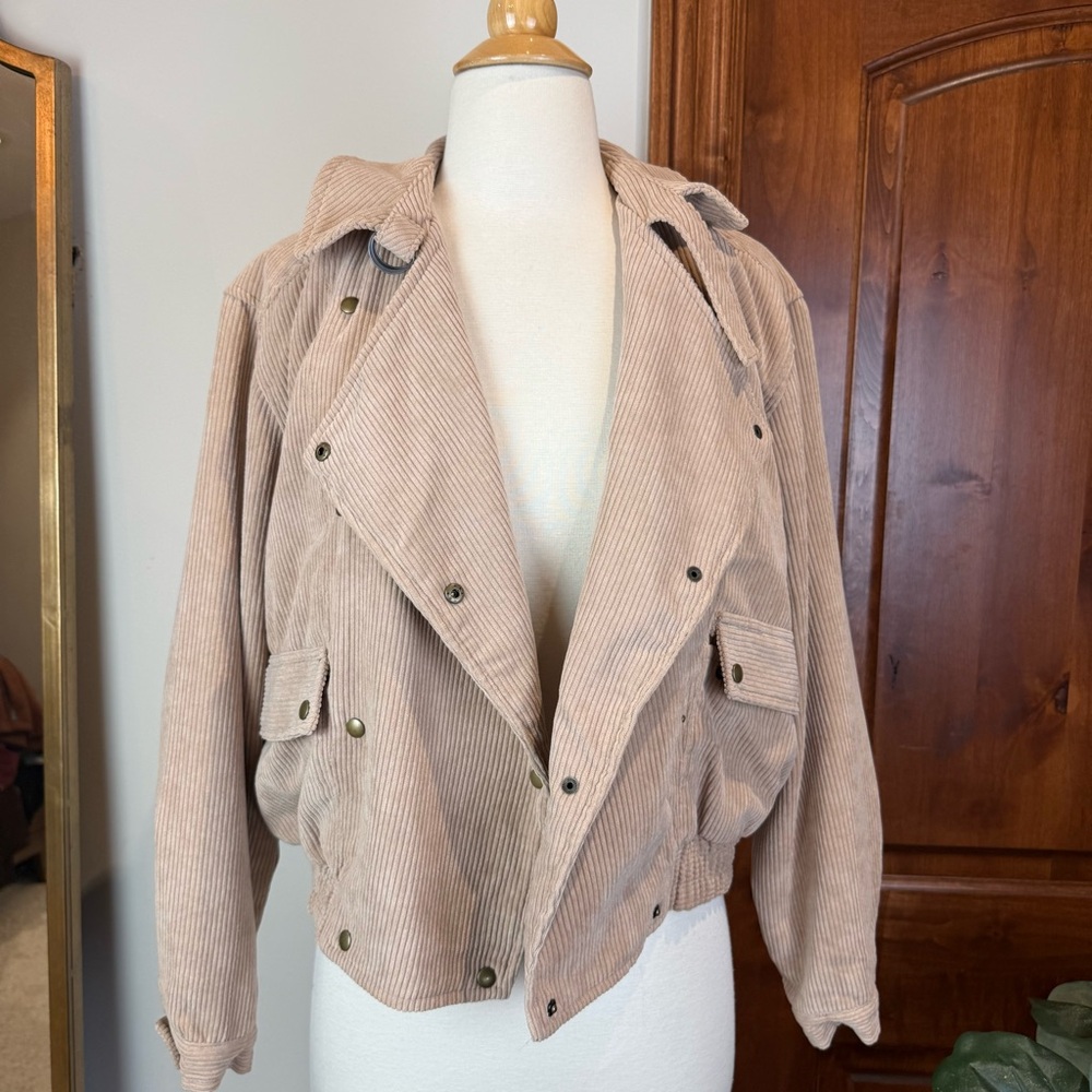 Anthropologie Beige Corduroy Utility Jacket - Picture 9 of 15